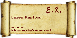 Eszes Kaplony névjegykártya